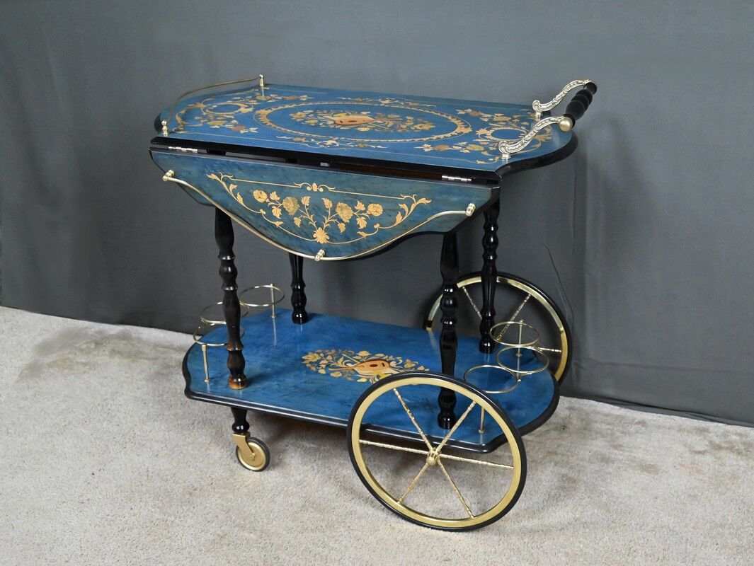 Service trolley in marquetry from Sorente, Italy – 1960