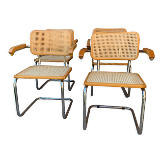4 fauteuils B64 Cesca de Marcel Breuer