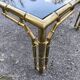 italian brass coffeetable with smoking glass in bamboo style