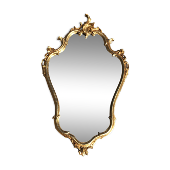 Baroque mirror in gilded wood - 85x55 cm