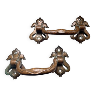 Pair of bronze handles by Emile Muller, 19th century