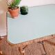 Table basse rotin plateau bleu