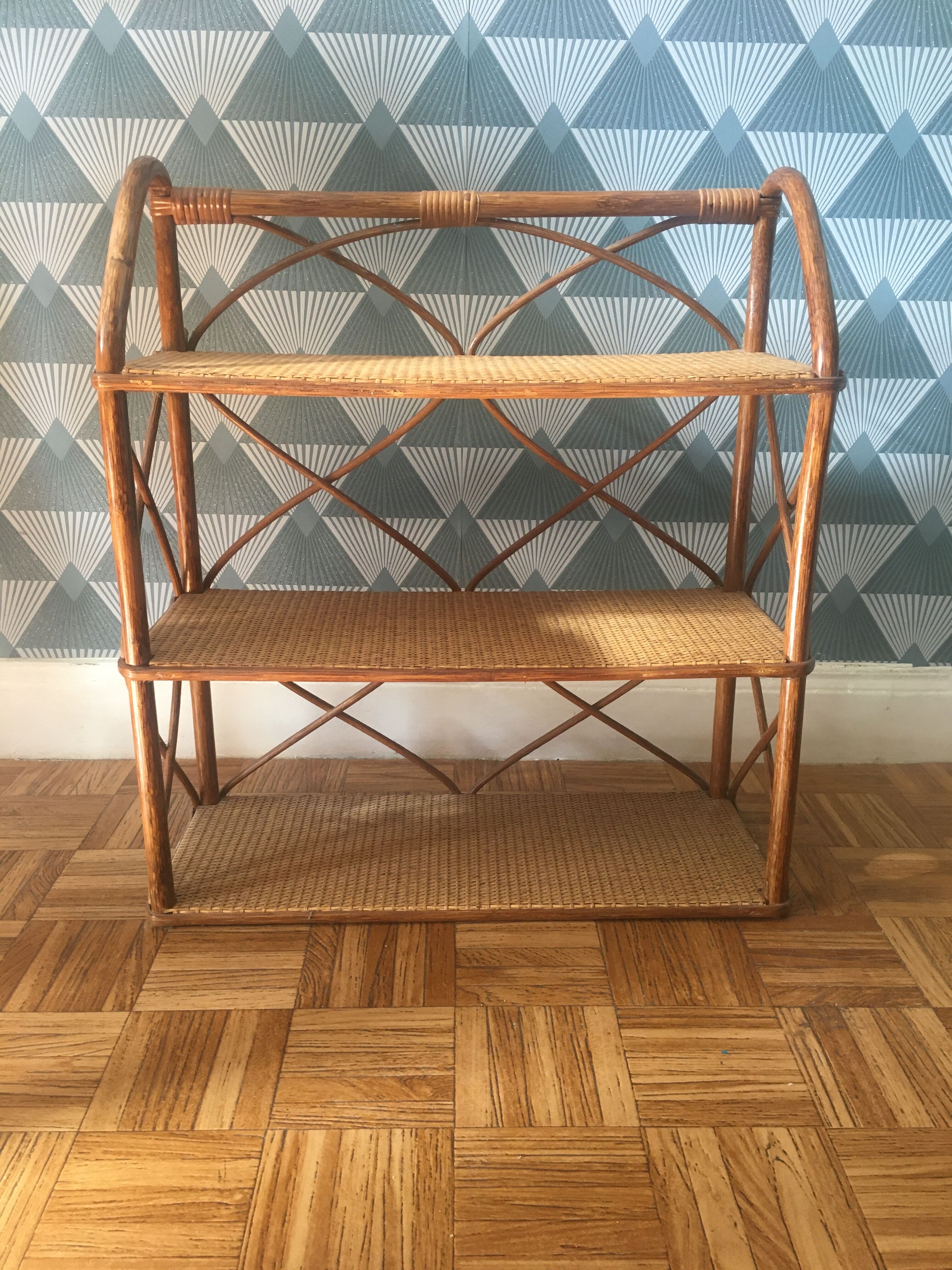 Rattan shelf