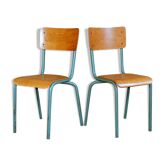 Paire de chaises école Mullca années 50