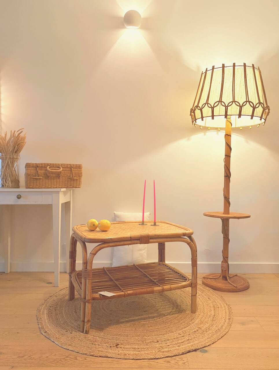 Vintage rattan coffee table