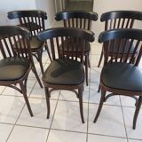 Suite of 6 chairs of vintage bistrot 1960