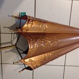 Old copper umbrella holder vintage handle dog head