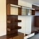Modular Wall System in Wood Veneer, White Laminate, Glass and