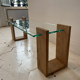 Table basse verre et chêne massif, FLP studio