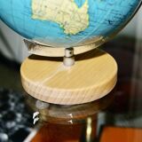 Vintage metal and wood terrestrial globe 1950
