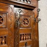 Coat rack with chest function in solid oak circa 1880