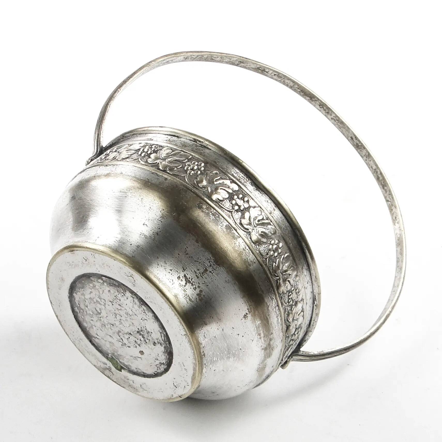 Art Nouveau sugar bowl, silver-plated metal, Sweden, early 20th century