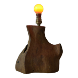 Modernist brutalist lamp free form years 60 olive wood