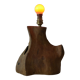 Modernist brutalist lamp free form years 60 olive wood