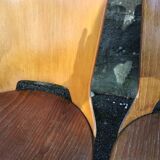 Suite of 4 vintage chairs Baumann model "Dove" 50s