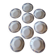 Set of 9 deep plates, earthenware from Creil Montereau, Colette model.
