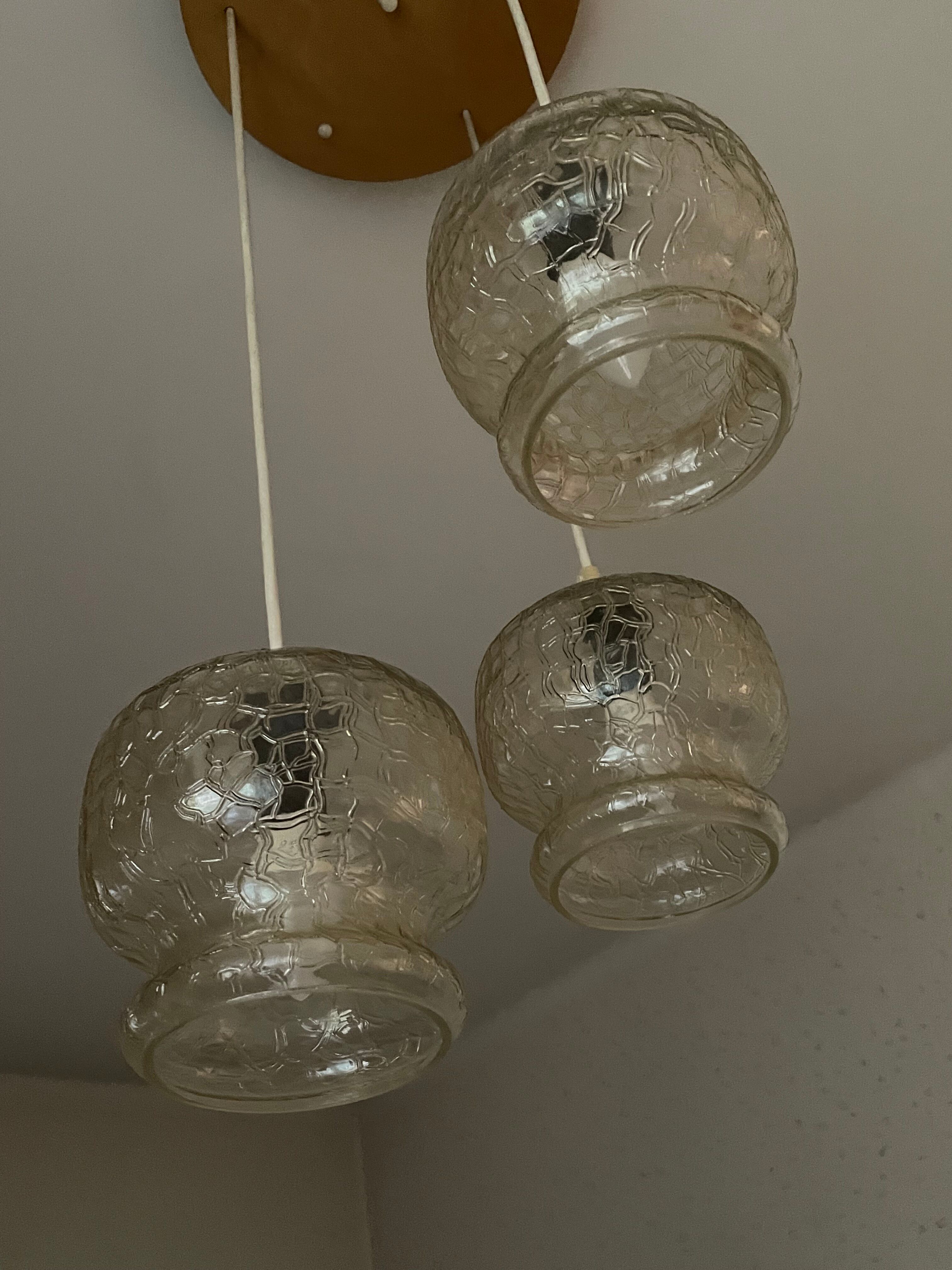 Suspension with three glass globes from the 1980s