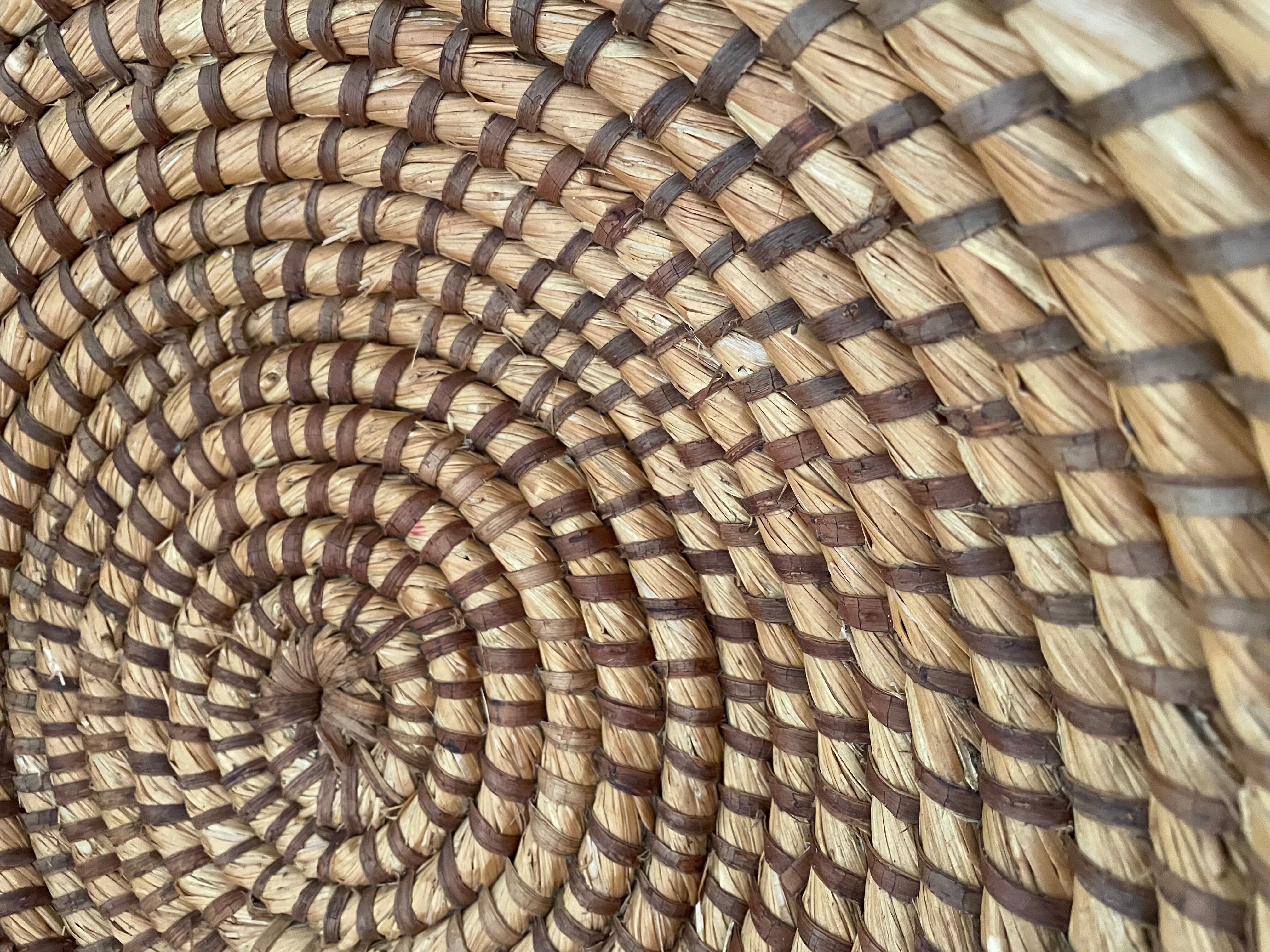 Woven straw basket