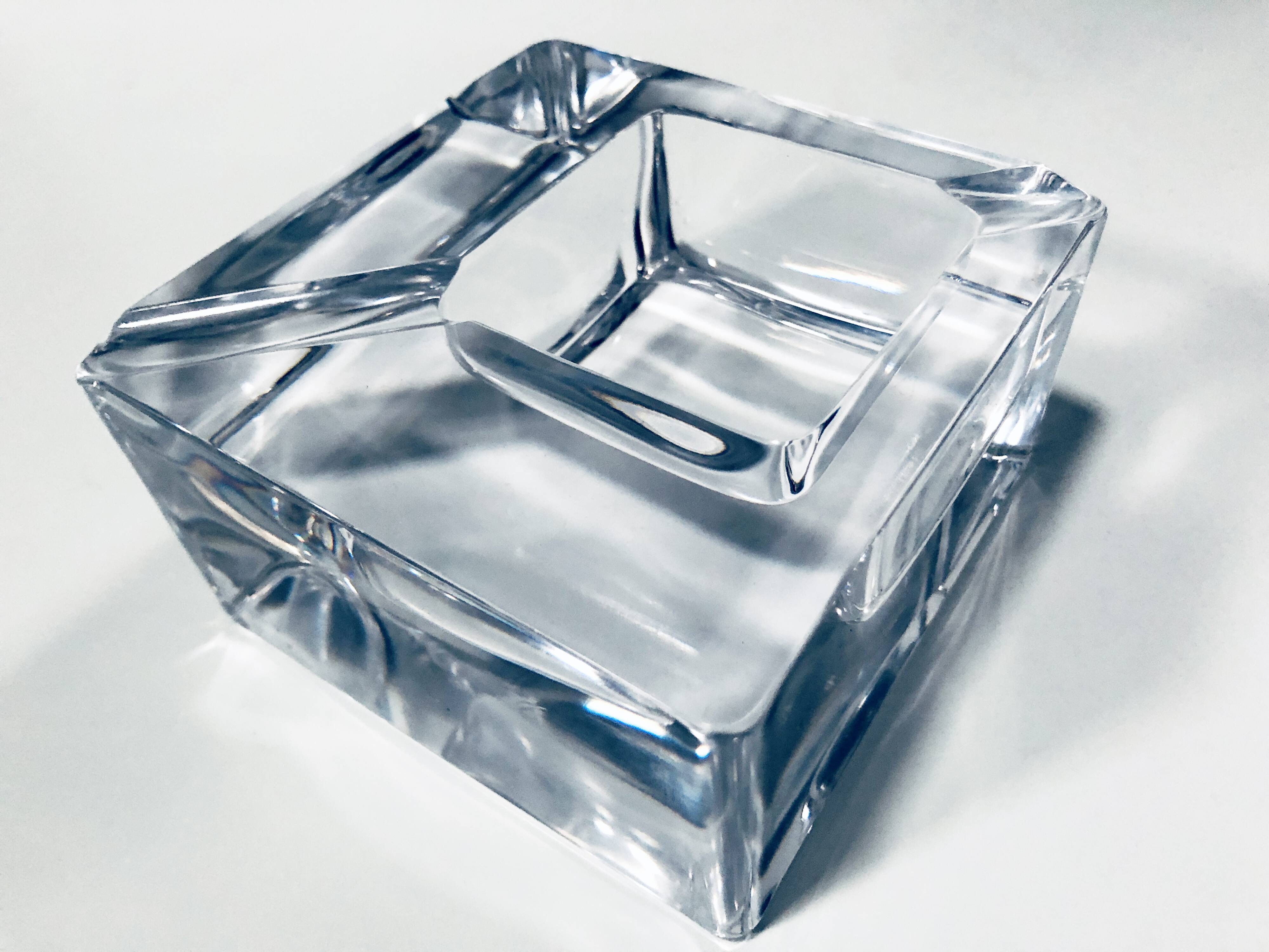 Large Vintage Ashtray • Crystal • Sèvres France • 1970