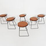 Cees Braakman for Pastoe KM05 metal wire stools, The Netherlands 1958