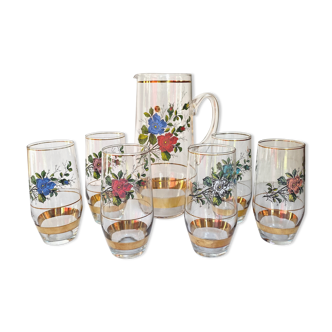 Vintage lemonade pitcher and set