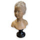 Bust of louise brongniart in patinated plaster after houdon