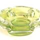 Green anise crystal ashtray Val St Lambert 70s Diameter 16.6 cm