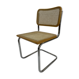 Chaise design Cesca modèle b32 en chrome