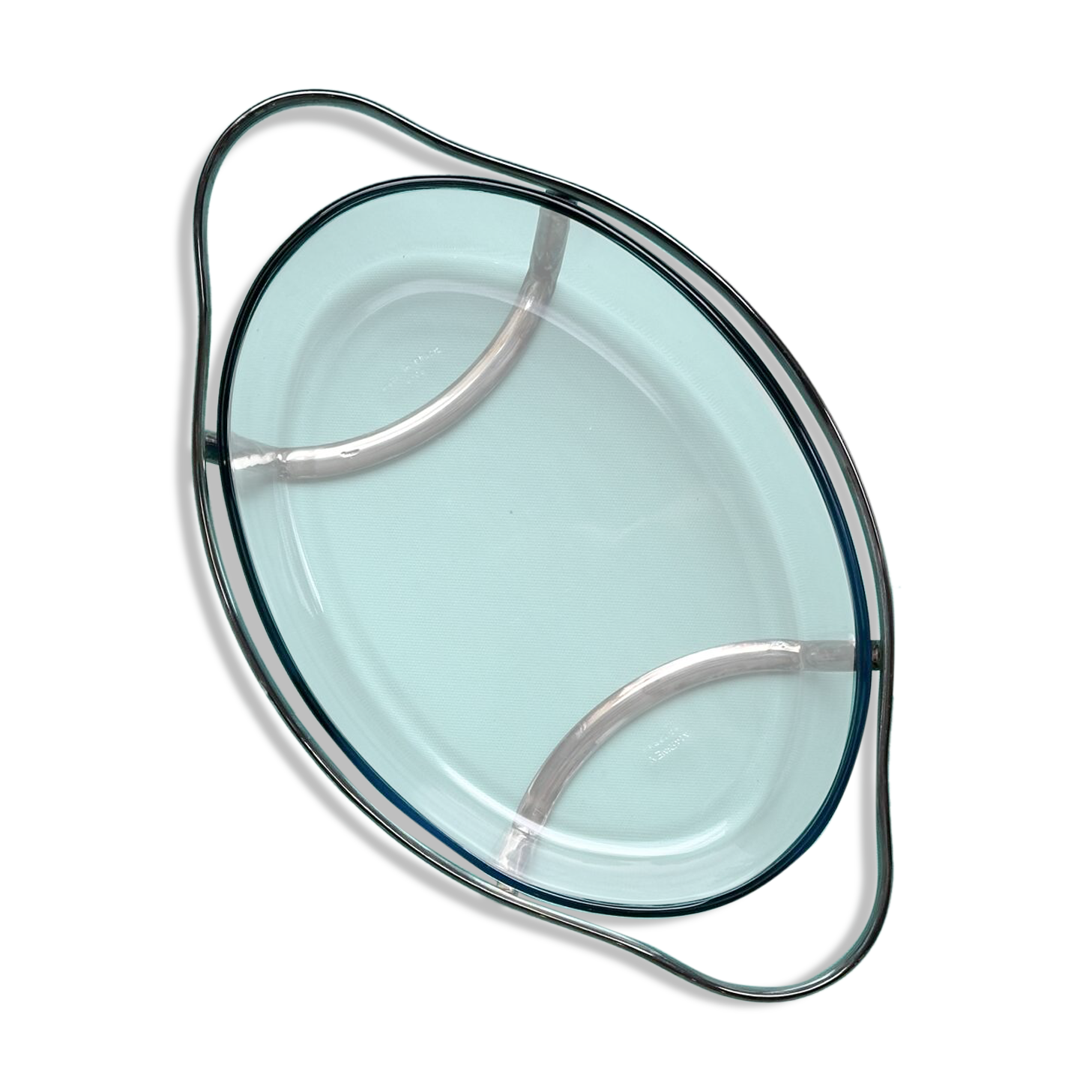 Presentation plate Saint-Hilaire Ercuis – glass and silver-plated metal