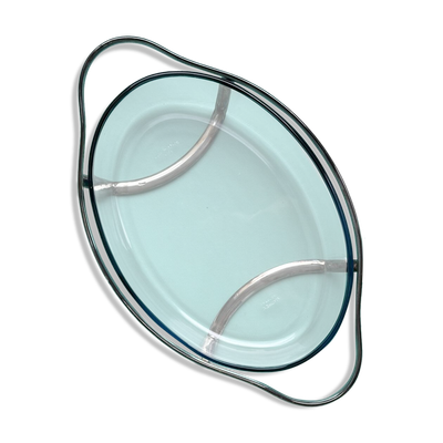 Plat de présentation Saint-Hilaire Ercuis – verre et métal argenté