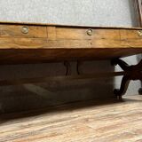Very large Charles X period center desk in rosewood and lemonwood