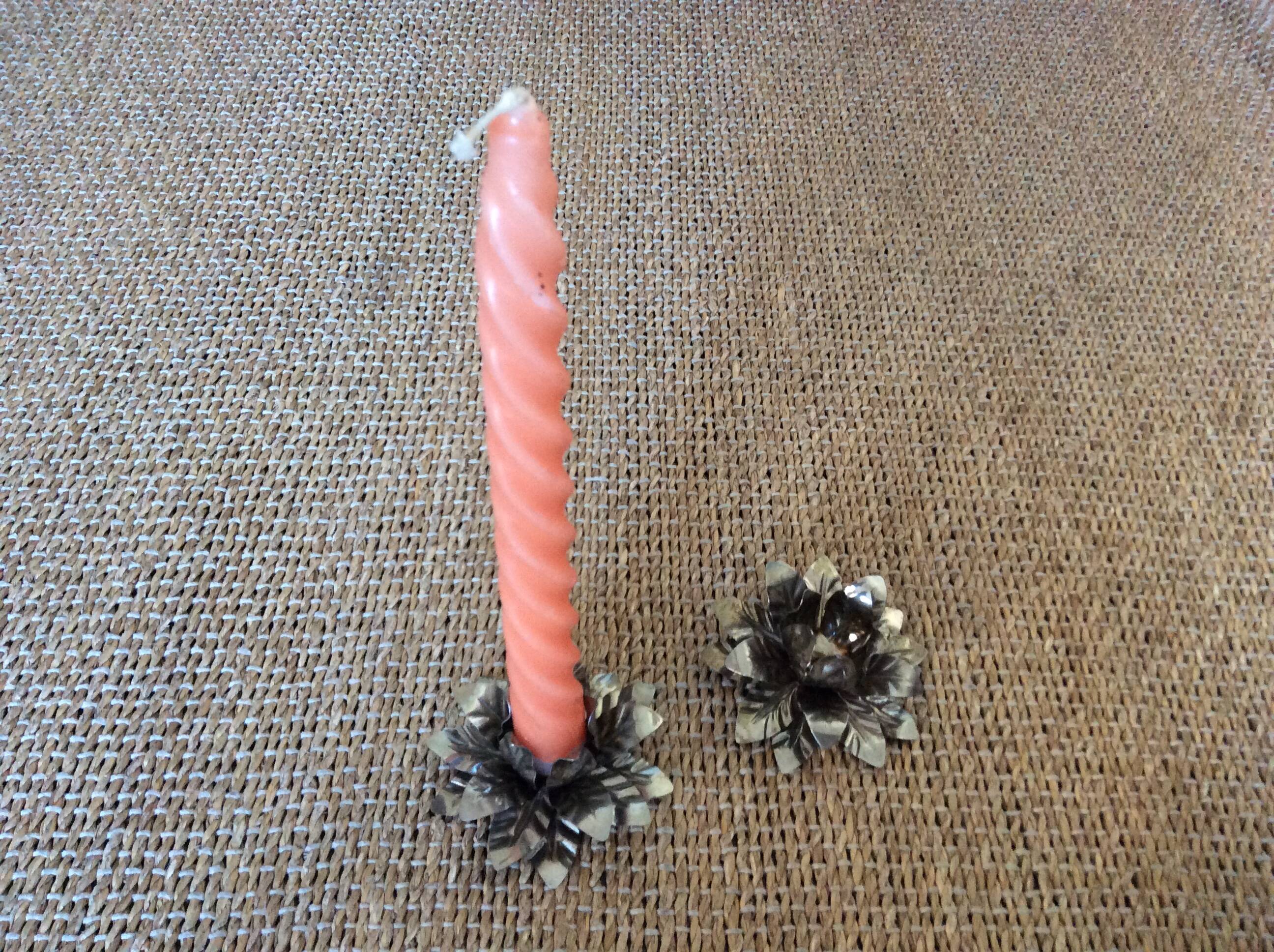 Metal flower candle holders