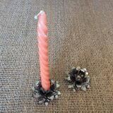 Metal flower candle holders