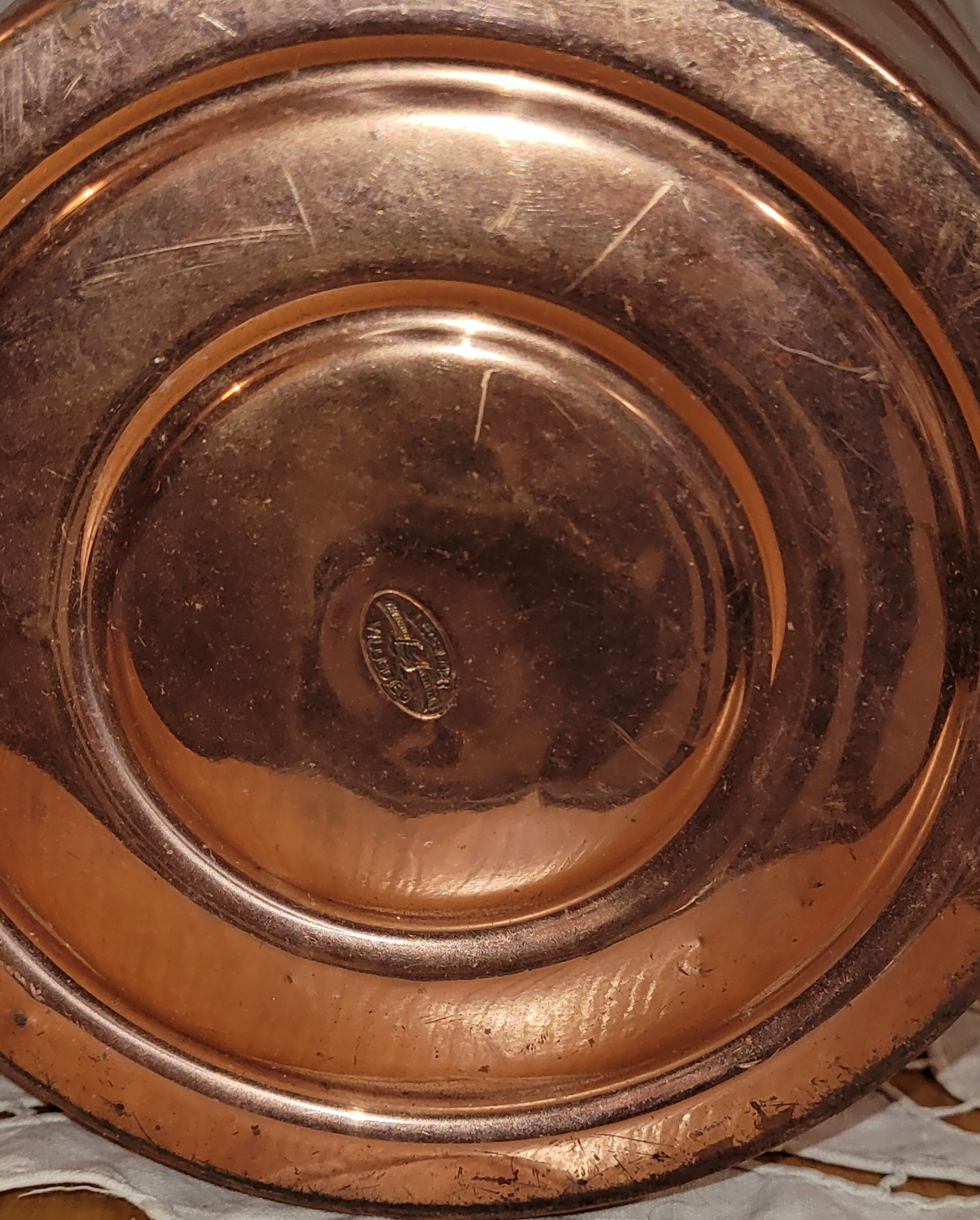 Umbrella door or hammered copper cane holder Lecellier Villedieu