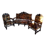 Living room sofa, 2 Renaissance style armchairs