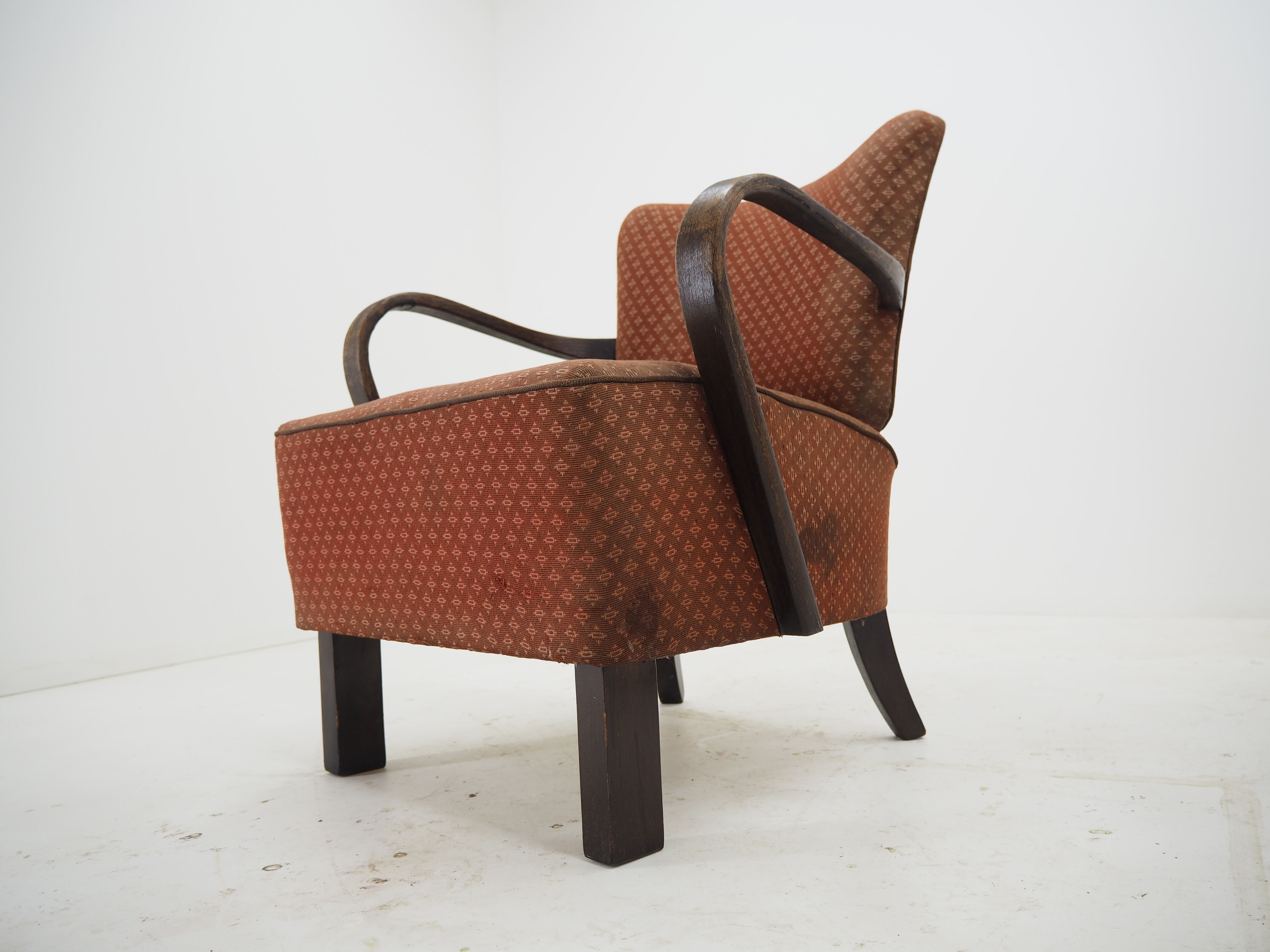 Pair of Art Deco Armchairs by Jindrich Halabala, 1930s