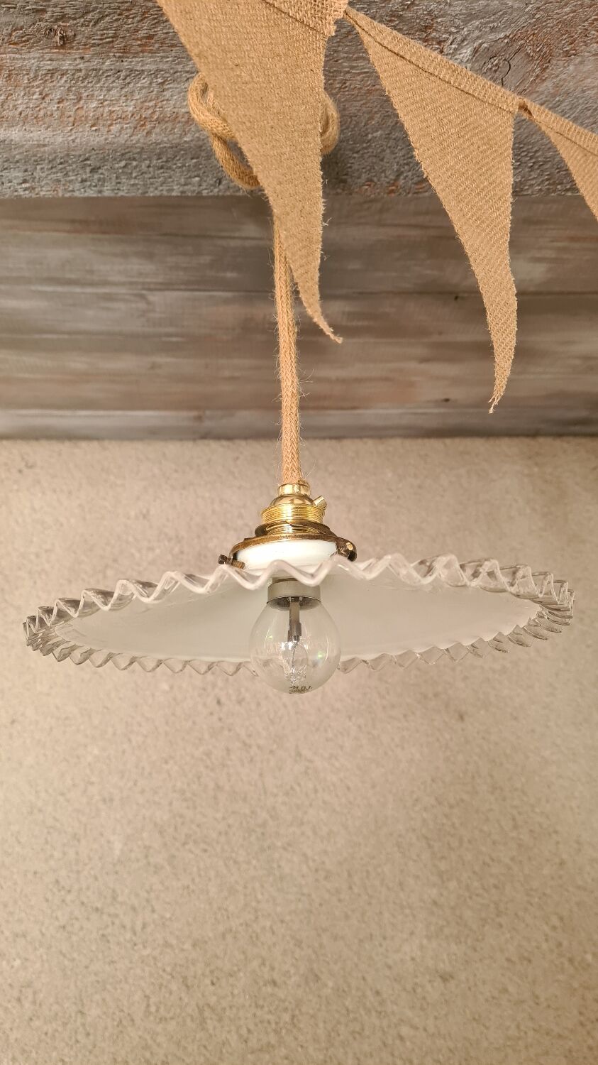 Suspension abat jour vintage