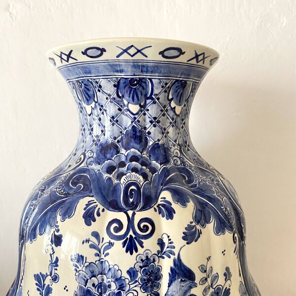 Grand vase Delft, vase hollandais  peint à la main 38 cm