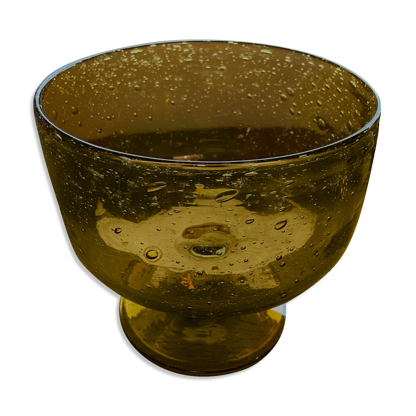 Bubble glass cup-verrerie Biot-70s