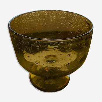 Bubble glass cup-verrerie Biot-70s