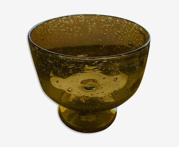 Coupe en verre bullé-verrerie Biot-années 70 | Selency