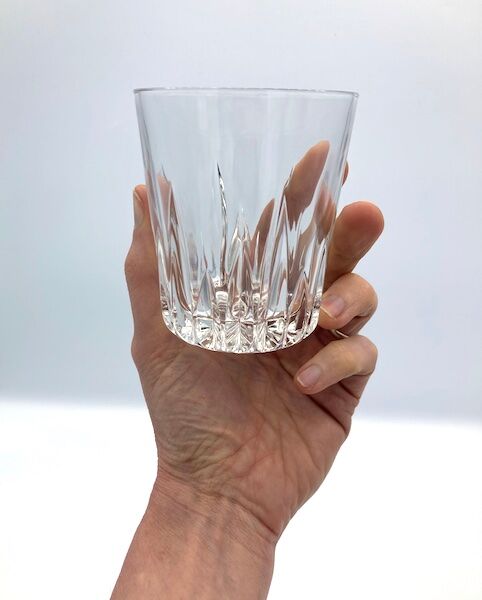 4 chiseled glass water glasses