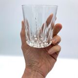 4 chiseled glass water glasses