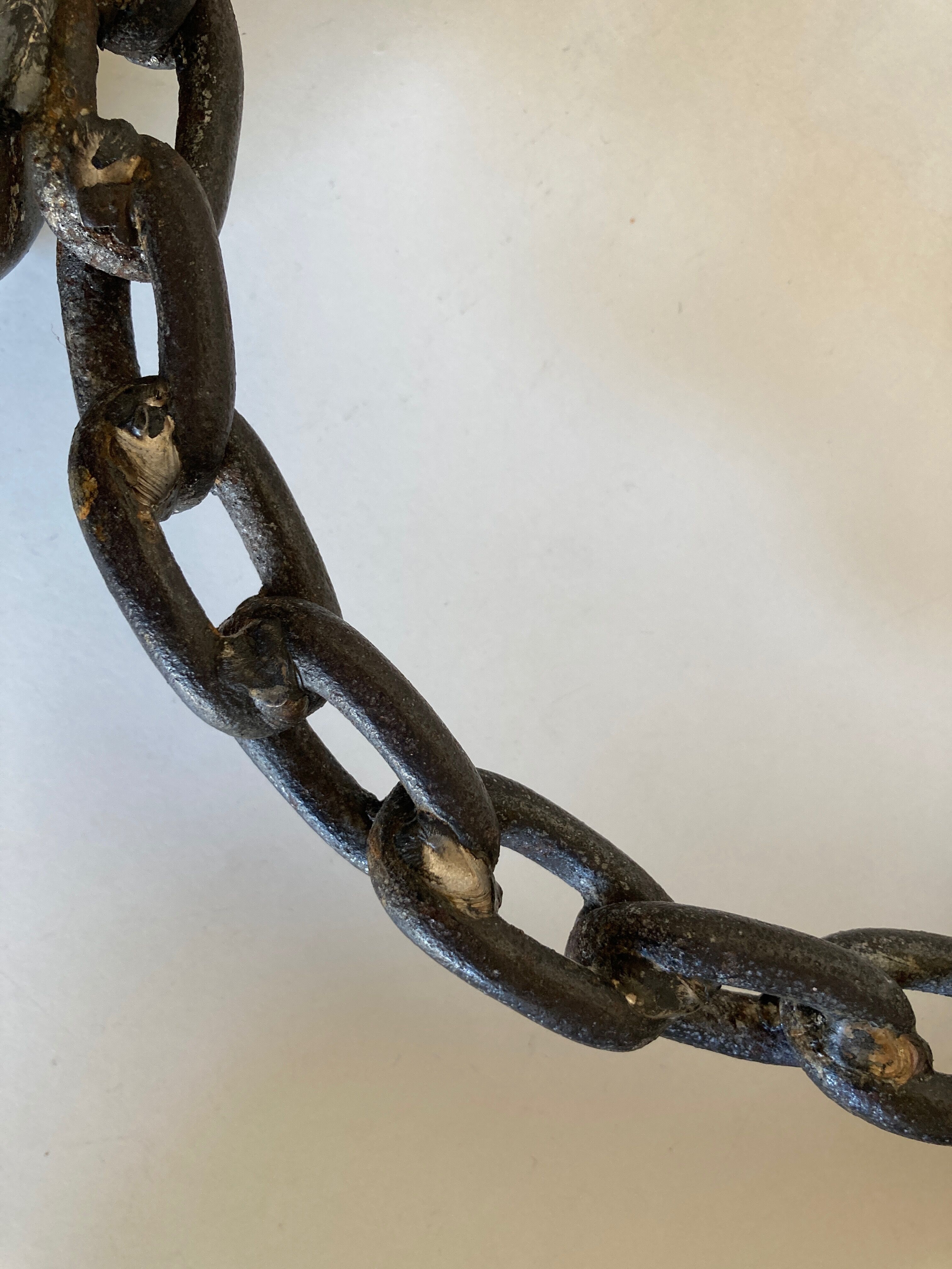 Brutalist beaten iron chain bougeoir 1970