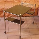 Table on wheels for electrophone and vinyl records, 50s / 60s