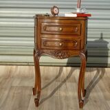 Louis XV bedside table in solid walnut