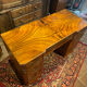Art deco vintage brocante burr walnut desk carved 1920-1930