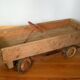 Old pedal car soap box in wood and metal 50s