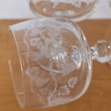 Set of 6 glasses aperitif / digestive on feet grape decoration and vine shoot Luminarc