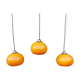 Lot de 3 suspensions orange vintage, années 70